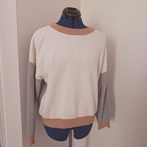 CYRUS Sweater Cream Gray Tan Size XL